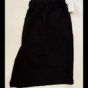 Women's Basic Editions Knit Shorts Black Large Pull On Elastic Waist NWT